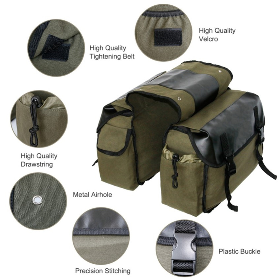 Canvas Leather Rear Saddlebag  - Motorcycle Gear Backpack review and price